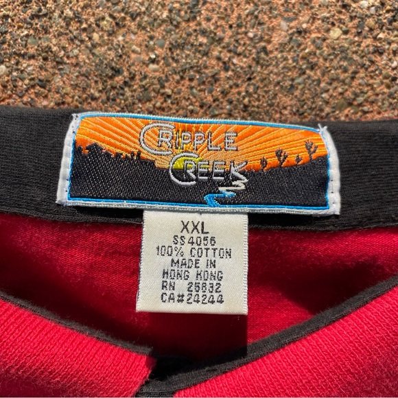 Western Print Collard Cripple Creek VTG Shirt XXL Measurement Red - Picture 2 of 5